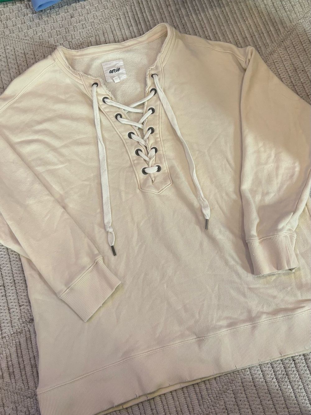 Aerie Laced Up Oversized Sweatshirt